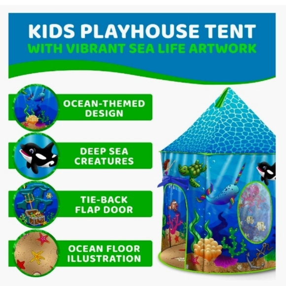KIDS "LITTLE MERMAID"
PLAYHOUSE TENT - Picture 1 of 12